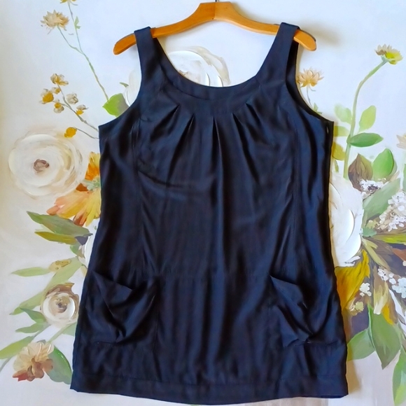 SAKS FIFTH Avenue WL Silk Loose Tank With Pockets - Picture 1 of 8